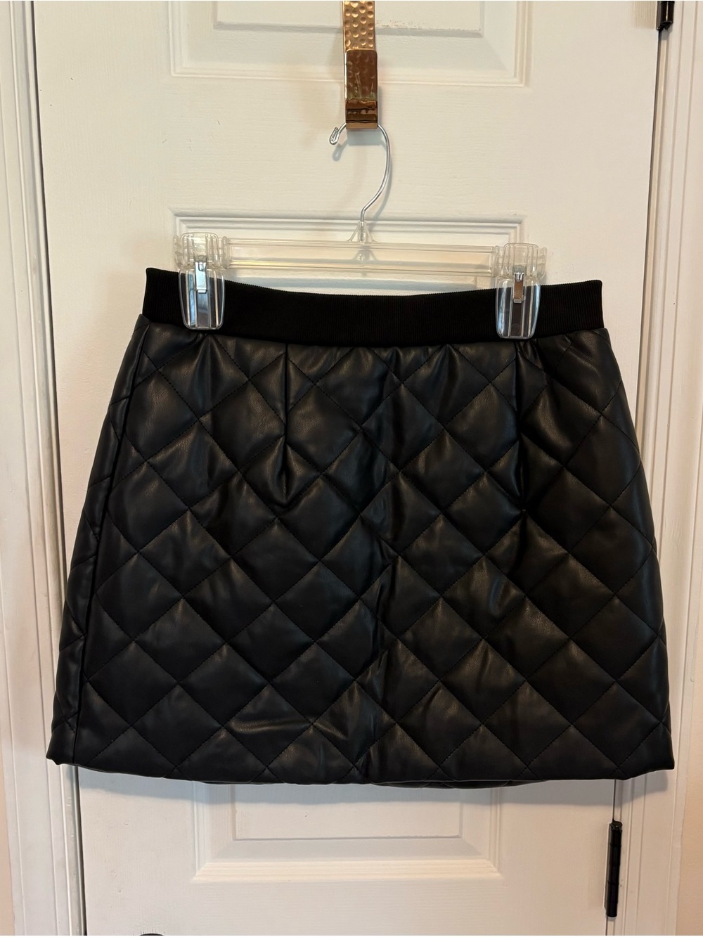 Lost + Wander Black Quilted A-Line Mini Skirt